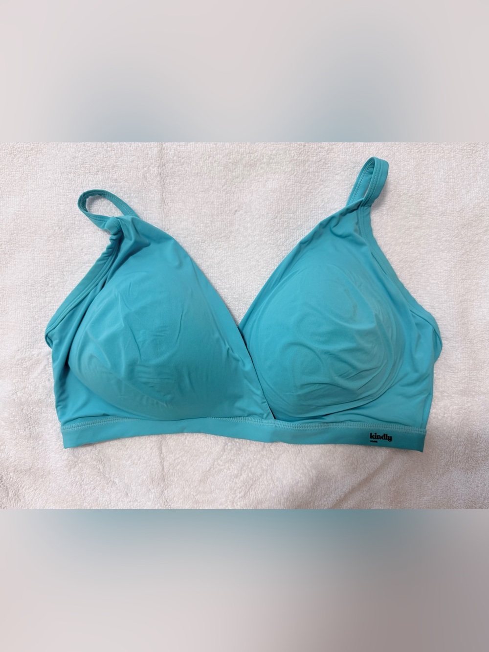 XXL Kindly Yours Turquoise Triangle Bralette, wireless and lightly lined